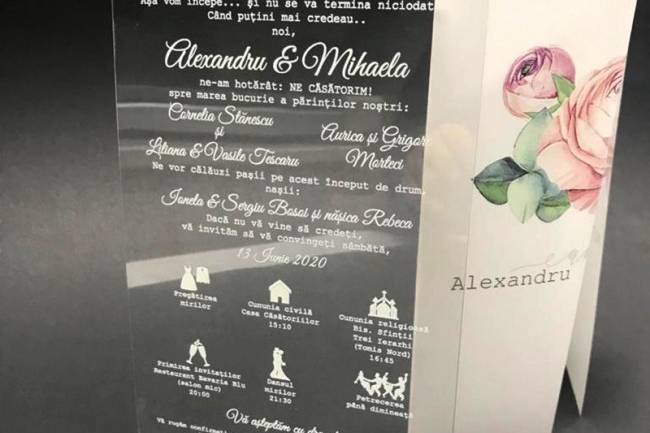 Invitatie nunta plexiglas